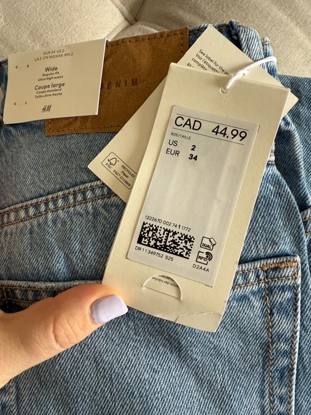 💌 B74-HH H&M Wide Regular Fit Denim - Picture 4 of 4